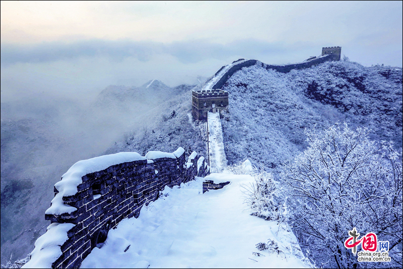 北京金山岭长城：雪中的长城等你来