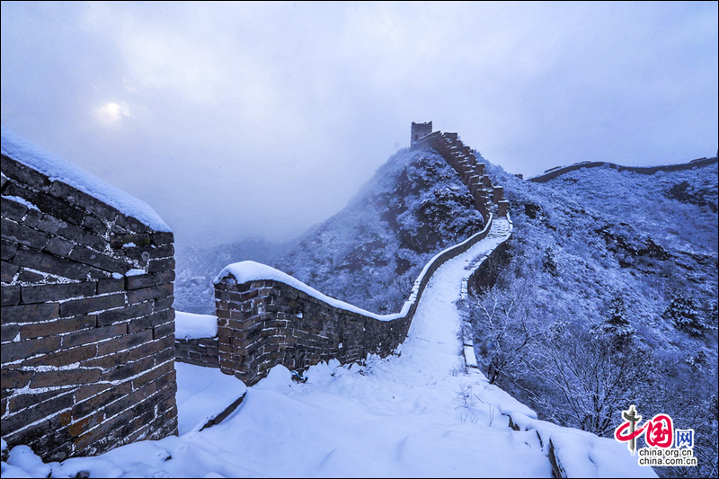 北京金山岭长城：雪中的长城等你来